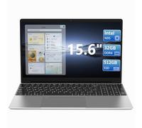KurieTim 15.6" Laptop Computer, 32GB DDR4 RAM 512GB PCIe SSD, IntelN95 Processor(4C/4T, Up to 3.4GHz), Gaming Laptops with Backlight Keyboard, Fingerprint Reader, 8000mAh Battery, Win11 Pro,Silver