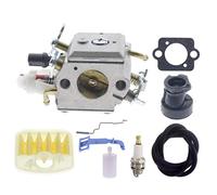 Kurihina Compatible with 346XP Carburetor with Fuel Line Air Filter Intake Manifold Kit for Husqvarna 350EPA 353 345 345E 350Chainsaw 503283210 Double Tube Carburetor