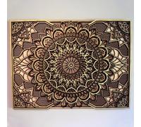 KURKUR Mandala Metal Wall Art, Boho Mandala Wall Hanging,Round Hollow Carved Lotus Flower Wall Art Decor For Meditation Yoga Bedroom Living Room Farmhouse Decor (Color : 17)