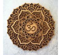 KURKUR Mandala Metal Wall Art, Boho Mandala Wall Hanging,Round Hollow Carved Lotus Flower Wall Art Decor For Meditation Yoga Bedroom Living Room Farmhouse Decor (Color : 1)