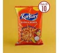 Kurkure Spicy Masala Munch - 100g 10 (Pack of 10 | Crunchy Chatpata Snack)