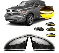 KURL-T Sequential LED Side Repeaters Mirror Turn Signal Light and Housing Driver& Passenger Side Compatible With Dodge Ram 2009-2014 1500 2010-2014 2500 with Smoked Lens Cover (2PCS), DGLSD-US-HS
