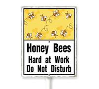 Kurmntregon Honey Bees Hard At Work Do Not Disturb Yard Sign With Stake Save Bees Wildflowers Rustproof Neighborhood Aluminium Street Home Farm Garden Porch Decor Outside Outdoor Lawn 8x12"