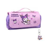 Kuro-Mi Pencil Case, Pencil Case for Girls, Large Capacity Pencil Pen Bag with Compartments mit Keyring for Students, Pencil Cases for Secondary School, Handheld Pen Bag for School & Office Supplies