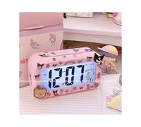 (Kuromi-2) Kawaii Cinnamoroll My Melody Kuromi Desktop Night Light Electronic Led Alarm Clock Sanrioed Electronic Alarm Clock Gift For Kids