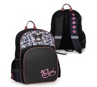 Kuromi Backpack - Official Sanrio Hello Kitty and Friends Cute Rucksack for Kids and Teens - Kawaii Primary & Secondary School Supplies Bag with Two Zipped Compartments