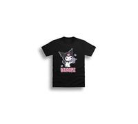 Kuromi Girls Black T-Shirt - Officially Licensed Sanrio, Short Sleeve Graphic Tee - Cotton-Blend, Relaxed Fit, Ages 9-17 - Casual Top with Durable Print