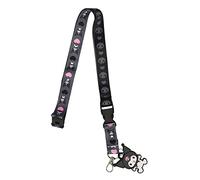 Kuromi Hearts & Skulls Black Lanyard with Character Charm