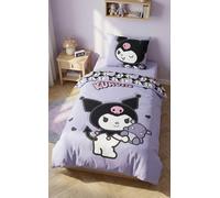 Halantex Hello Kitty Kuromi - Duvet Cover 140 x 200 cm + Pillowcase 70 x 90 cm - Reversible - 100% Polyester - Purple