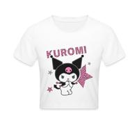 Kuromi in Leo Style Crop T-Shirt White