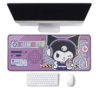 Kuromi Jumbo Desk Mat, Computer Gaming Mouse Pad 70 x 30 cm | Officially Licensed Kuromi Jumbo Desk Mat, 70x30cm Gaming Mouse Pad with Anti-Slip Rubber Base