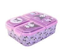 Kuromi Kids Childrens Multi Compartment Rectangular School Travel Lunch Food Box Sandwich Bento Container, BPA Free