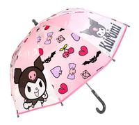 Kuromi Kids Dome Umbrella - Official Licensed Children's Character Toddler Umbrella, Strong, Lightweight & Windproof School Rain Umbrella for Girls & Boys, Child-Friendly Safety Opening