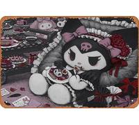 Kuromi, Onegai My Melody Anime Poster Home Wall Art Decoration Retro Metal Tin Sign 8x12 inch