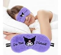 Kuromi Plush Sleep Mask - Soft Eye Mask & Sleep Mask for Women & Girls - Night Mask for Sleeping, Travel, Relaxing & Resting - Cute Kawaii Design - Perfect as a Gift Idea