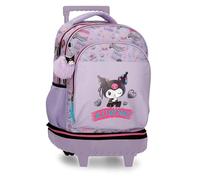 Kuromi Sanrio Retropop Compact Detachable 2-Wheel Backpack Purple 32x45x21 cm Polyester 30,2L