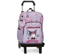 Kuromi Sanrio Retropop School Backpack with Purple Car 30x38x12 cm Polyester 13.7L