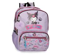 Kuromi Sanrio Retropop School Double Compartment Backpack Adaptable to Trolley Purple 32x44x17 cm Polyester 24L