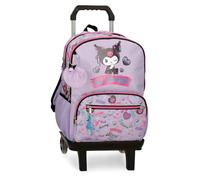 Kuromi Sanrio Retropop School Double Compartment Backpack with Trolley Purple 32x44x17 cm Polyester 24L