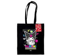 Kuromi Unisex Adult Canvas Tote Bag, Black, 40cm x 37cm, 100% Cotton