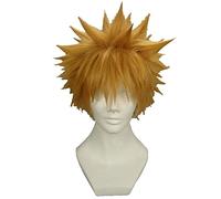 Kurosaki Ichigo Blonde short shaggy layered cosplay costume wig.synthetic halloween hair + Wig Cap
