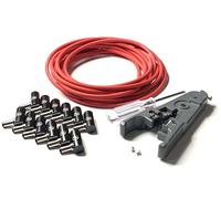 Kurrent Electric Solderless Right Angle DC Barrel DIY Kit, 6 Custom Length Cables for Guitar Effects Pedals (Red Cable Kit)