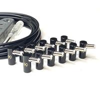 Kurrent Electric Solderless Right Angle DC Barrel DIY Kit, 6 Custom Length Cables for Guitar Effects Pedals (Black Cable Kit)