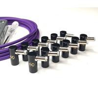 Kurrent Electric Solderless Right Angle DC Barrel DIY Kit, 6 Custom Length Cables for Guitar Effects Pedals (Purple Cable Kit)