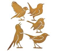 kurriuwu Iron Garden Ornament Animal-themed Decor Sure Here's A Product Title for Listing Rusty Bird Silhouette Decoration Weather-proof Metal Art Stake B