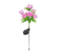 kurriuwu Solar Path Light Weatherproof Outdoor Garden Flower Shaped Lamp 7 Heads Design Waterproof Easy to Install Patio Yard Pathway Rose Pink