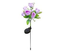 kurriuwu Solar Path Light Weatherproof Outdoor Garden Flower Shaped Lamp 7 Heads Design Waterproof Easy to Install Patio Yard Pathway Rose Purple