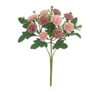 kurriuwu Uv Resistant Artificial Flowers Carnation with Stem Branch Lifelike All-weather for Home Wedding Party Decor 10 Head Realistic Faux Floral Pink