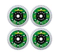 KURSTOL Concrete Diamond Saw Blade - 4pcs 75mm Granite Cutting Disc for Marble Masonry Natural Stone with 10mm Bore for Mini Angle Grinder