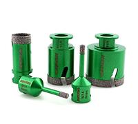 KURSTOL Diamond Core Drill Bit Set - Dia 6/6/25/35/50mm M14 thread Tile Hole Saws for Dry Drilling Porcelain Ceramic Tile Granite Marble Stone Angle Grinder