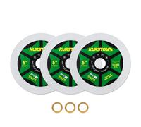 KURSTOL Diamond Glass Cutting Disc - 3pcs 125mm Ultra-Thin Cut-off Wheel bore 22.23-15.875mm for Glass, Jade, Crystal, Wine Bottle, Ceramic Tile