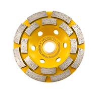 KURSTOL Diamond Grinding Cup Wheel - 4"/100mm Double Row Angle Grinder Cup Wheel for Cutting,Grinding,Smoothing,Shaping Concrete,Marble,Granite,Masonry,Brick 7/8"-5/8" Arbor