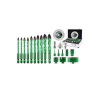 KURSTOL Masonry Diamond Drill Bit - 10pcs 5/6/8/10/12mm and Tile Hole Saw Kit 12pcs- KURSTOL 6/8/10/25/35/50/68/110mm