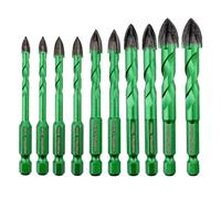 KURSTOL Masonry Diamond Drill Bit - 10pcs 5/6/8/10/12mm Concrete Diamond Hole Saw Set for Wood Plastic Brick Ceramic Tile Etc,Diamond Core Drill Bit Carbide Tips Quick Change Shank Fixed on Drills