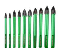 KURSTOL Masonry Drill Bits Set - 10pcs 5mm*2/6mm*2/8mm*2/10mm*2/12mm*2 Tungsten Carbide Tip Tile Drill Bit for Porcelain Tile Concrete Brick Glass Wood Ceramic, Triangle Shank