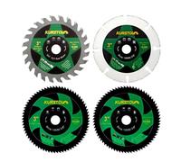 KURSTOL Saw Blade Set - 4pcs 75mm x 10mm Cutting Disc for Wood Metal Plastic for Mini Angle Grinder