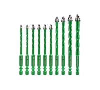 KURSTOL Serrated Masonry Drill Bit Set - 10pcs 5mm*2/6mm*4/8mm*2/10mm/12mm Concrete Carbide Drill Bit for Wood Plastic Masonry Brick Ceramic Tile Marble
