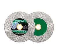 KURSTOL Tile Diamond Saw Blade - 2pcs 115mm Diamond Cutting Disc,Angle Grinder Blade Arbor 22.23-15.87mm Dual-Purpose for Cutting and Grinding Ceramic Tiles,Porcelain,Granite,Marble