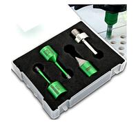 KURSTOL Tile Hole Saw Kit - 2pcs Diamond Core Drill Bits 6mm+1pc 20mm Beveling Chamfer Bit+Hex shank Adapter to M14 thread for Shaping Enlarging Porcelain Ceramic Granite Marble Angle Grinder