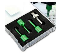 KURSTOL Tile Hole Saw Kit - 3pcs Diamond Core Drill Bits 6/8/10mm+1pc Hex shank Adapter to M14 thread for Shaping Enlarging Porcelain Ceramic Granite Marble Angle Grinder