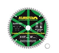 KURSTOL Wood Circular Saw Blade - 165mm TCT Cutting Disc 60T Tungsten Carbide Tipped Blade Bore 20mm-16mm for Wood, Laminates, Aluminum, Copper, Non-Ferrous Metals, Plastic