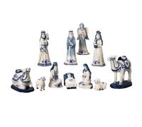 Kurt Adler 1.97-Inch by 6.7-Inch Porcelain Delft Blue 11-Piece Nativity Set