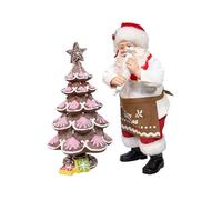 Kurt Adler 10.5" Fabriché™ Santa Decorating Gingerbread Tree, 2-Piece Set.