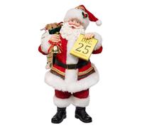 Kurt Adler 10.5" Fabriché™ Traditional Santa with December 25th Calendar + Bell