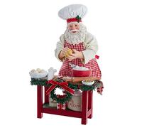 Kurt Adler 10.5-Inch Fabriché 2-Piece Baking Santa Set