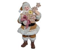 Kurt Adler 10.5-inch Fabriché™ Gingerbread Santa Holding Tree